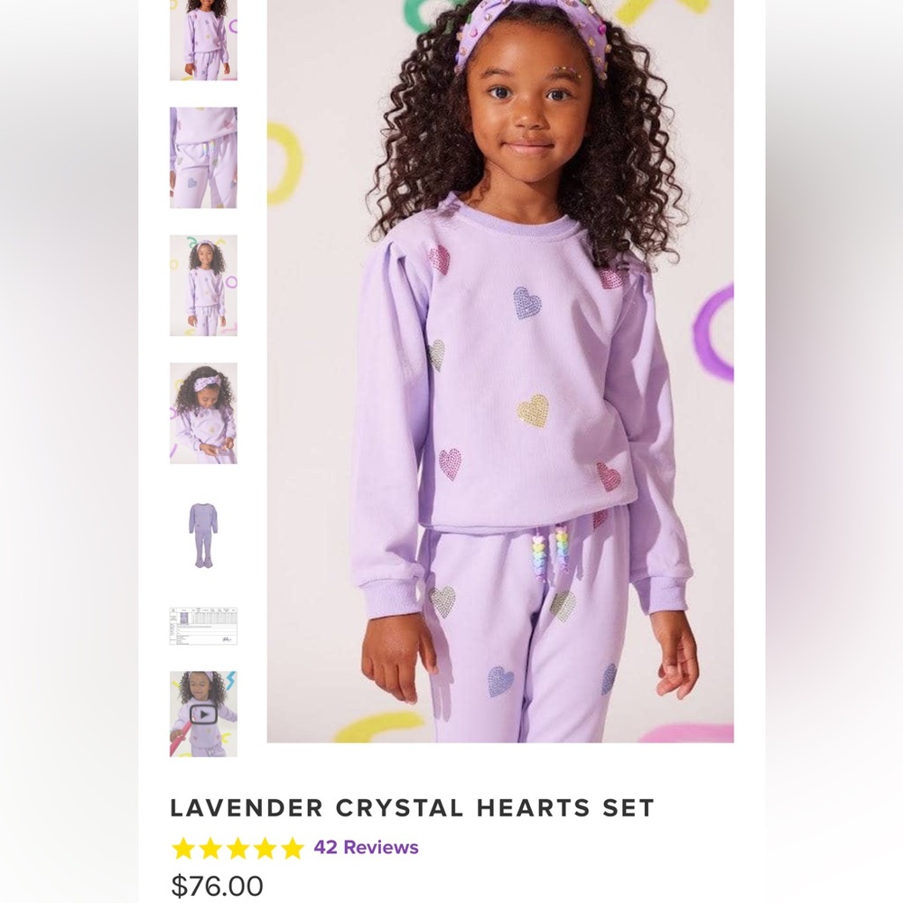 Lola and the Boys crystal heart set 10